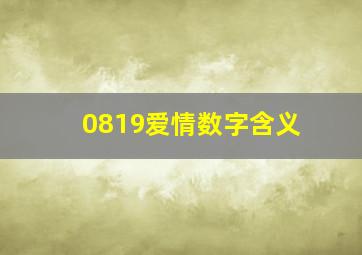 0819爱情数字含义