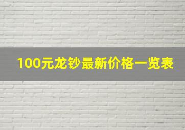 100元龙钞最新价格一览表