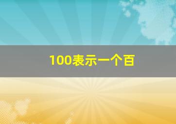 100表示一个百