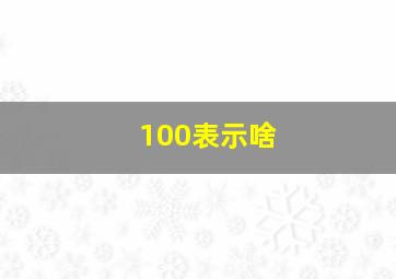 100表示啥