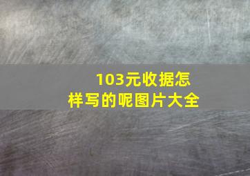 103元收据怎样写的呢图片大全