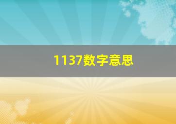 1137数字意思