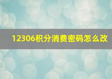 12306积分消费密码怎么改