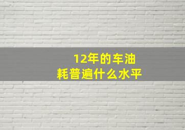 12年的车油耗普遍什么水平