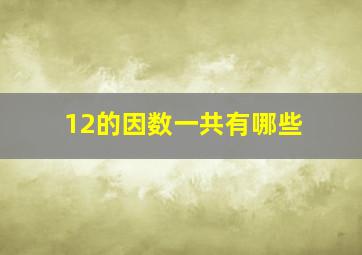 12的因数一共有哪些