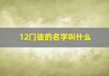 12门徒的名字叫什么