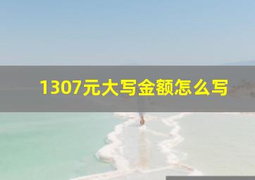 1307元大写金额怎么写