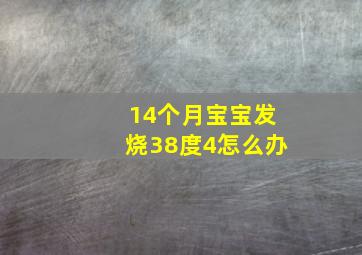 14个月宝宝发烧38度4怎么办