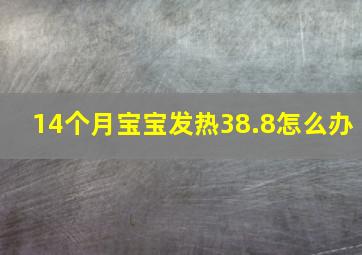 14个月宝宝发热38.8怎么办