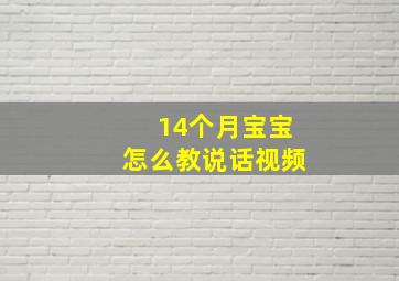 14个月宝宝怎么教说话视频