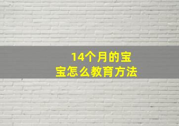 14个月的宝宝怎么教育方法