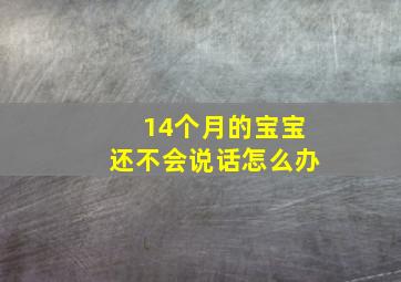 14个月的宝宝还不会说话怎么办