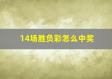 14场胜负彩怎么中奖