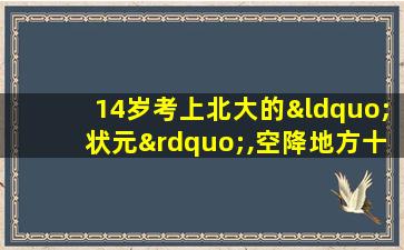 14岁考上北大的“状元”,空降地方十年后重回北京