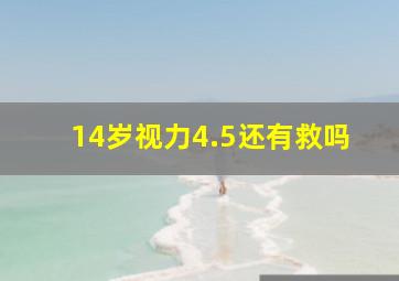 14岁视力4.5还有救吗