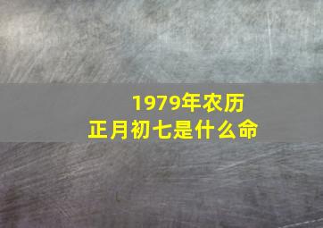 1979年农历正月初七是什么命