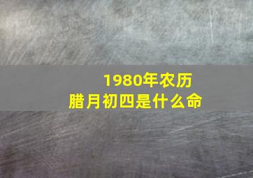 1980年农历腊月初四是什么命