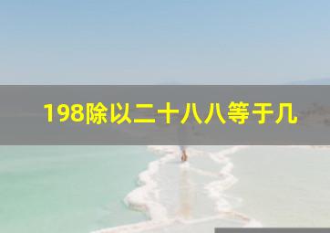 198除以二十八八等于几