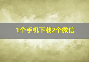 1个手机下载2个微信