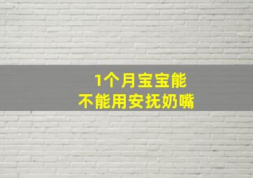 1个月宝宝能不能用安抚奶嘴