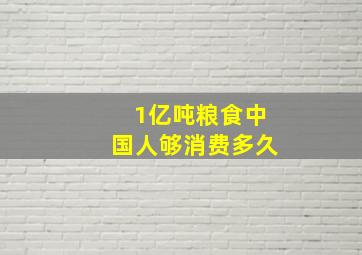 1亿吨粮食中国人够消费多久