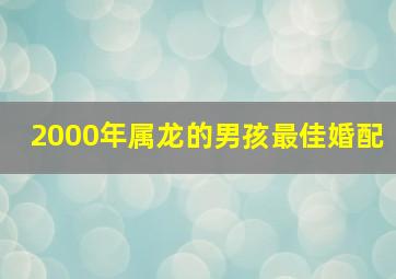 2000年属龙的男孩最佳婚配