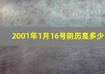 2001年1月16号阴历是多少