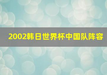 2002韩日世界杯中国队阵容