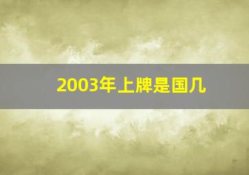 2003年上牌是国几