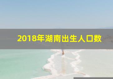 2018年湖南出生人口数