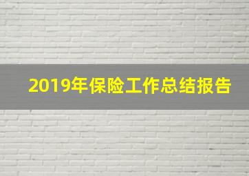 2019年保险工作总结报告