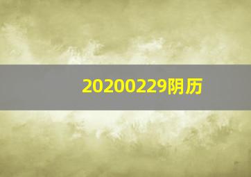 20200229阴历