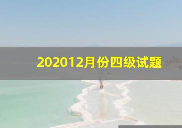 202012月份四级试题