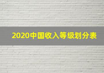 2020中国收入等级划分表