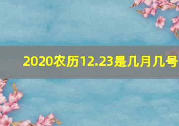 2020农历12.23是几月几号