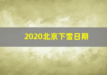 2020北京下雪日期