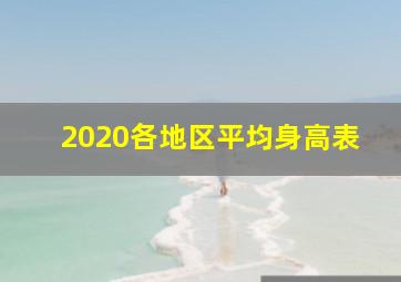 2020各地区平均身高表