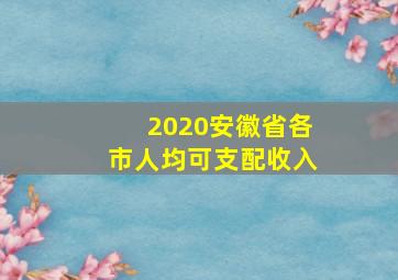 2020安徽省各市人均可支配收入