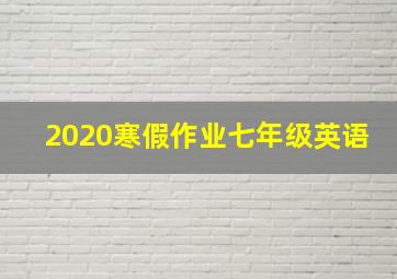 2020寒假作业七年级英语