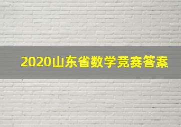 2020山东省数学竞赛答案