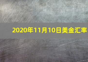 2020年11月10日美金汇率