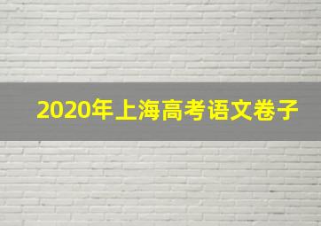 2020年上海高考语文卷子