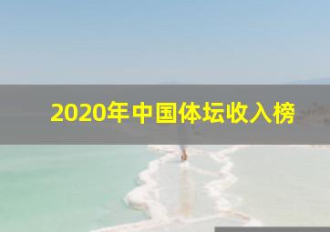 2020年中国体坛收入榜