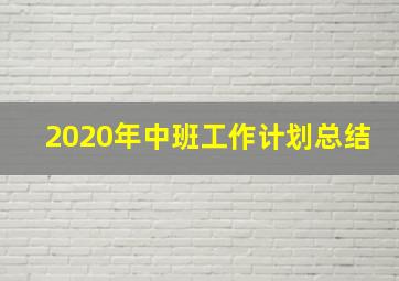 2020年中班工作计划总结