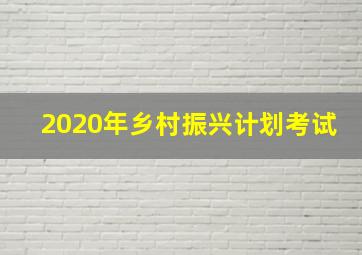 2020年乡村振兴计划考试