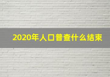 2020年人口普查什么结束