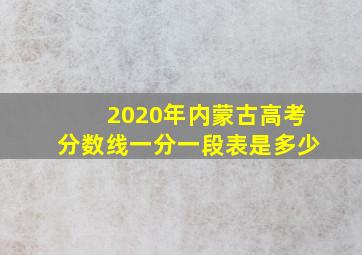 2020年内蒙古高考分数线一分一段表是多少