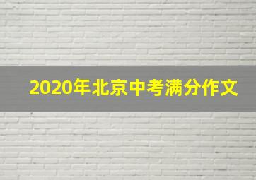 2020年北京中考满分作文