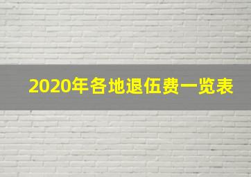 2020年各地退伍费一览表