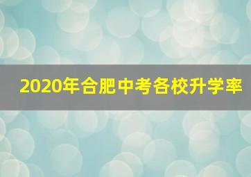 2020年合肥中考各校升学率